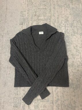 Aritzia Sunday Best Cropped Knit Quarter Zip